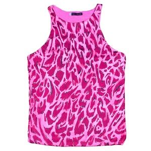 💙💖‎ Tucci Pink Brush Stroke Printed Sleeveless Blouse